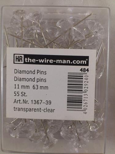 Diamond pins 11 mm L 6.3 cm 55 st.